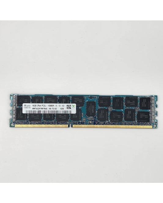 Vista frontal del módulo de memoria DDR3L SK Hynix de 16 GB (dual-rank x4, 10600 MT/s).