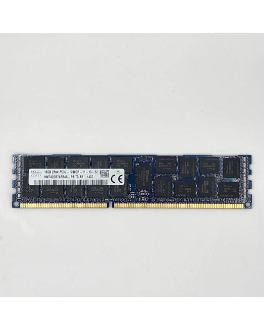 Vista frontal del módulo de memoria DDR3L SK Hynix de 16 GB (dual-rank x4, 12800 MT/s).
